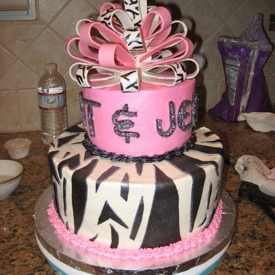 Pink & Zebra Print Cake