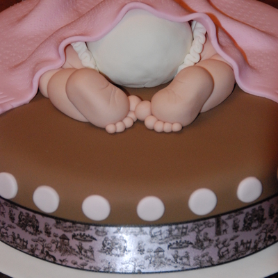Pink & Brown Baby Shower Cake