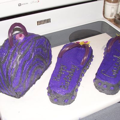 Zebra Print Purse And Matching Flip Flops