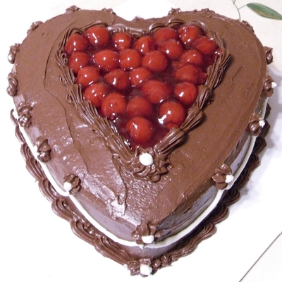 Heart Shaped Cherry Cake