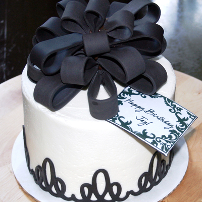 Black And White Birthday Cake