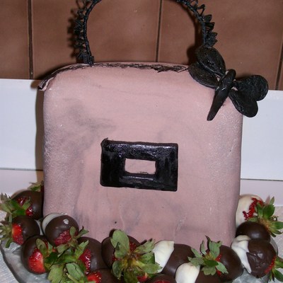 Marble Handbag With Chocolate Covered Strawberries