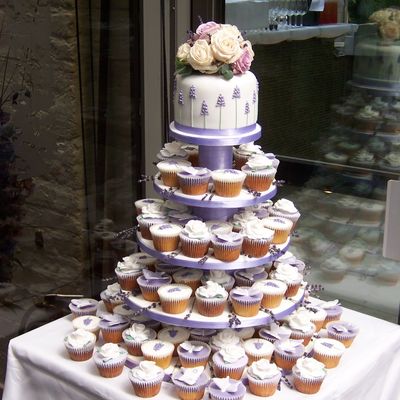 Lavender, Sugar Rose And Butterfly Cupcakes