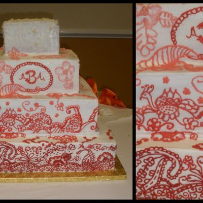 Mehendi Design Wedding Cake