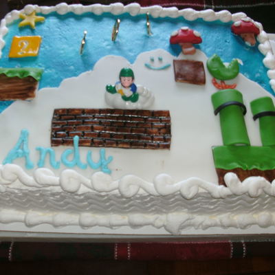 Mario Bros Birthday Cake