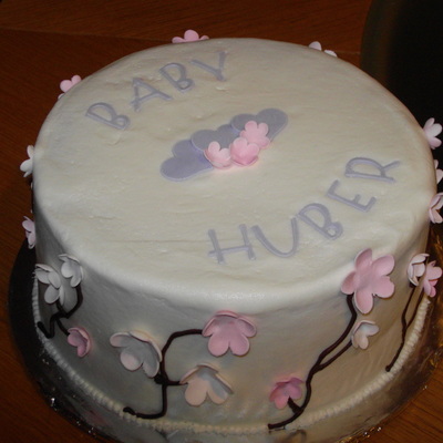 Cherry Blossom Baby Shower Cake