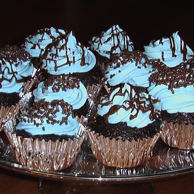 Blue And Brown Cupcakes