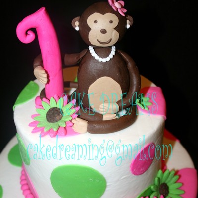 Monkey First Birthday Cake