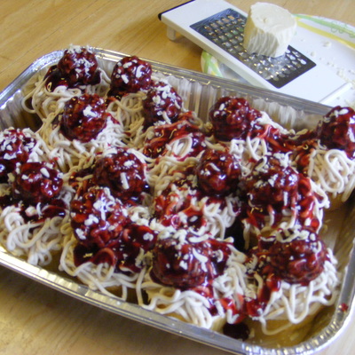 Spaghetti & Meatballs Cupcakes