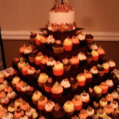 Fall Wedding Cake And Cupcakes