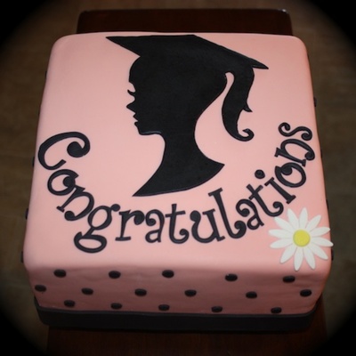 Silhouette Graduation Cake