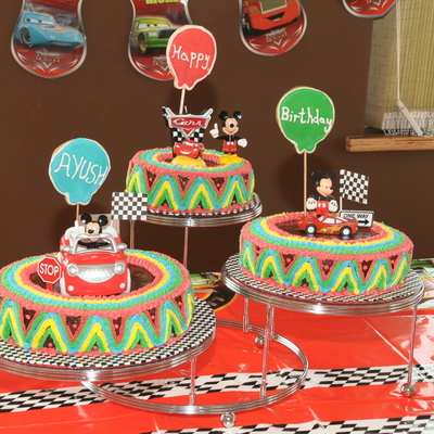 Mickey & Car Theme Cake