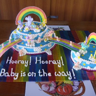 Rainbow Baby Shower Cake