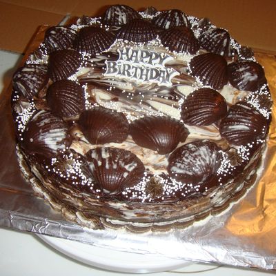 Shell Work Choclate Cake