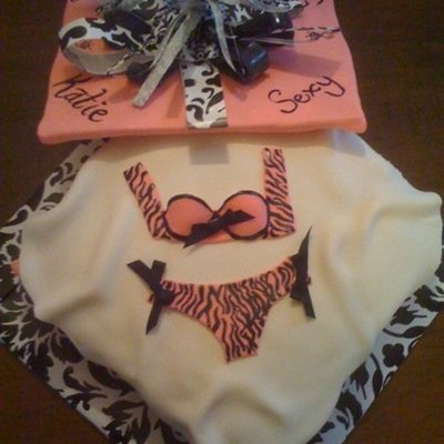 Pink And Black Lingerie Gift Box W/zebra And Damask