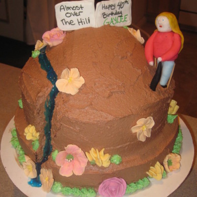 Mountain Cake With Hiker