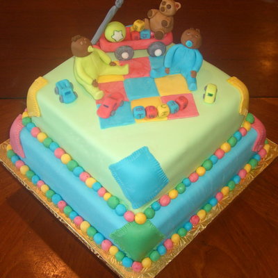 Twin Boys Baby Shower Cake
