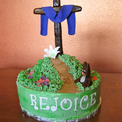 Easter Rejoice Cross Cake