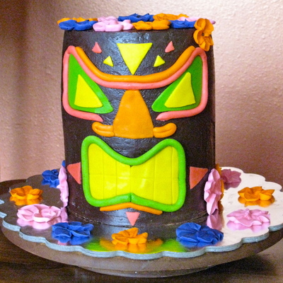Hawaiian Tiki God Father's Day Cake