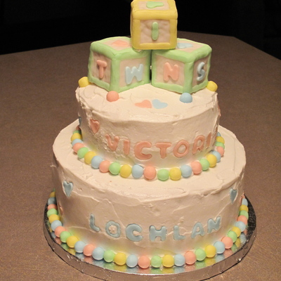 Twins Baby Shower Cake