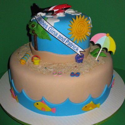 Beach Bridal Shower Cake