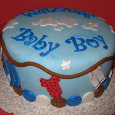 Clothes Line Baby Shower Cake