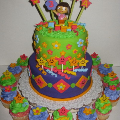 Dora Birthday Cake/cupcakes