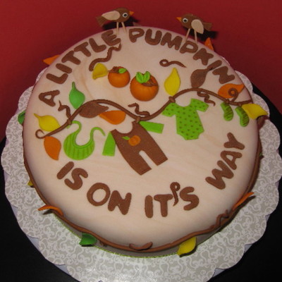 Little Pumpkin Baby Shower Cake