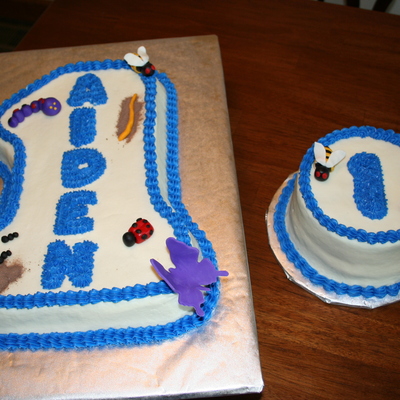 Number One Bug Theme Birthday Cake