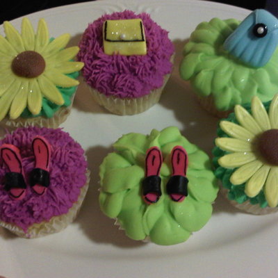 Purses,shoes And Flower Cupcakes