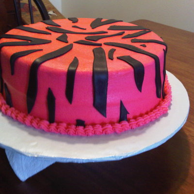 16Th Zebra Print Birthday Cake