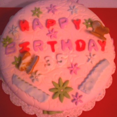 Fondant Happy Birthday Cake