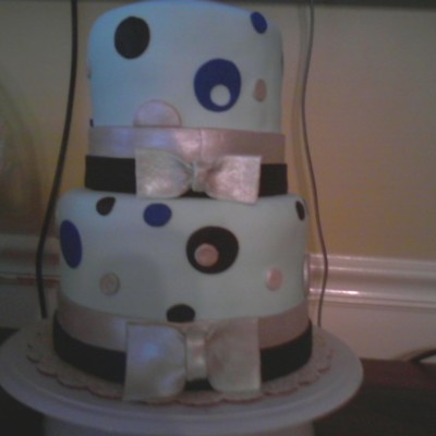 Silver And Black Shower Cake