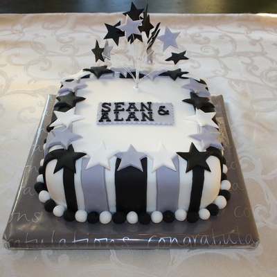 Birthday, Black, White, Grey, Stars