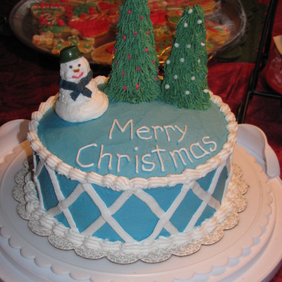 Christmas Eve Snowman Cake