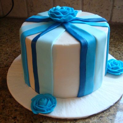 Blue Stripes & Roses