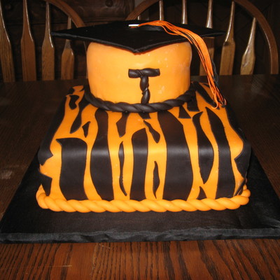 Tiger Graduation Cake