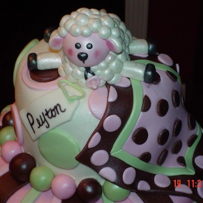 Little Lamb Baby Shower Cake