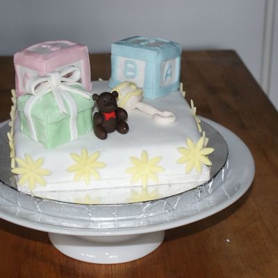 Baby Blocks Shower Cake