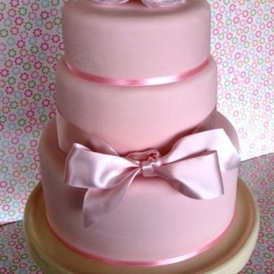Simple Pink Wedding Cake