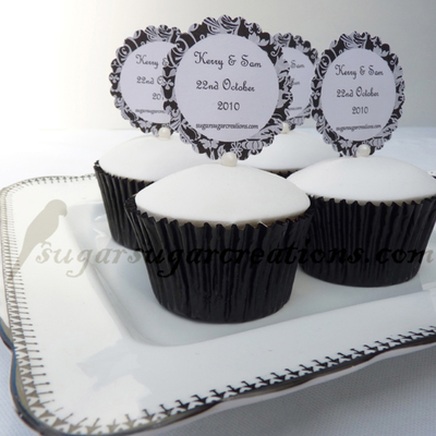 Black And White Wedding Cupcakes