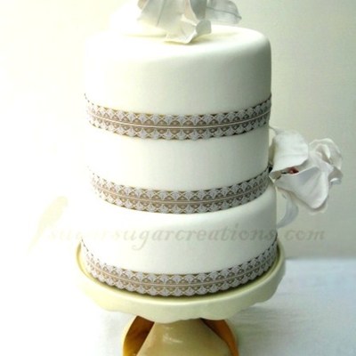 Hand Made Magnolia Wedding Cake
