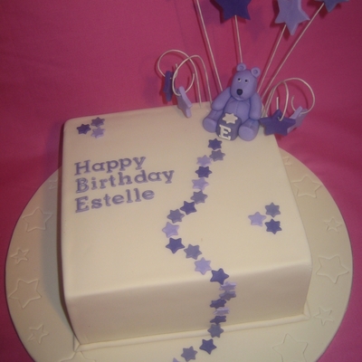 Purple Teddy With Stars