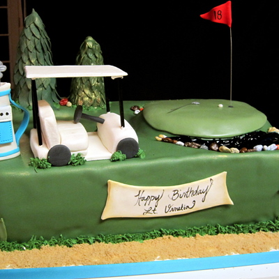 Golf Themed Birthday Cake