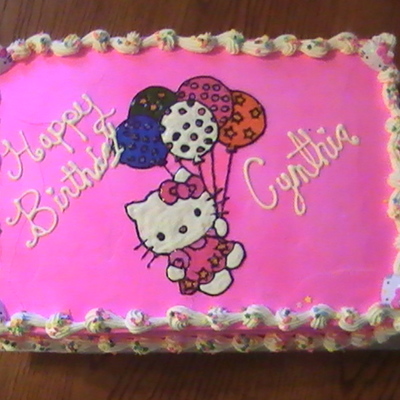 Hello Kitty Cake With Balloons