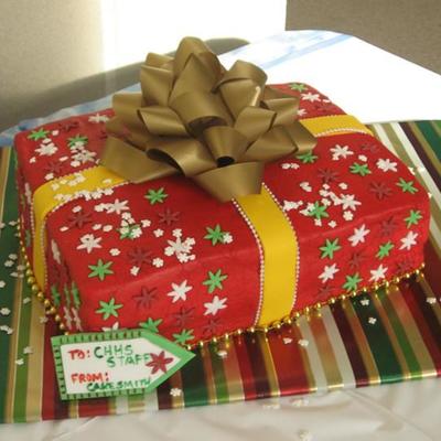 The Staff Present Cake