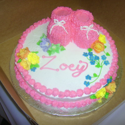 Baby Bootie Baby Shower Cake