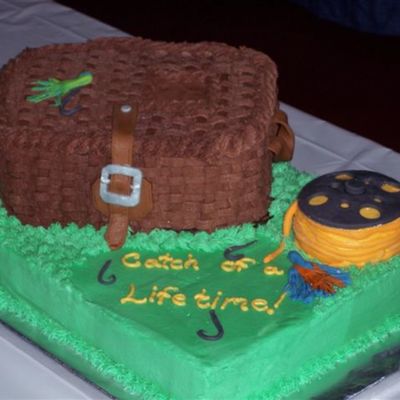 Fishing Creel Grooms Cake