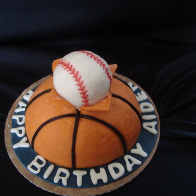 Basketball/baseball Cake