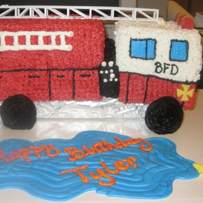Fire Truck Birthday Cake